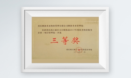 优秀物业服务企业三等奖